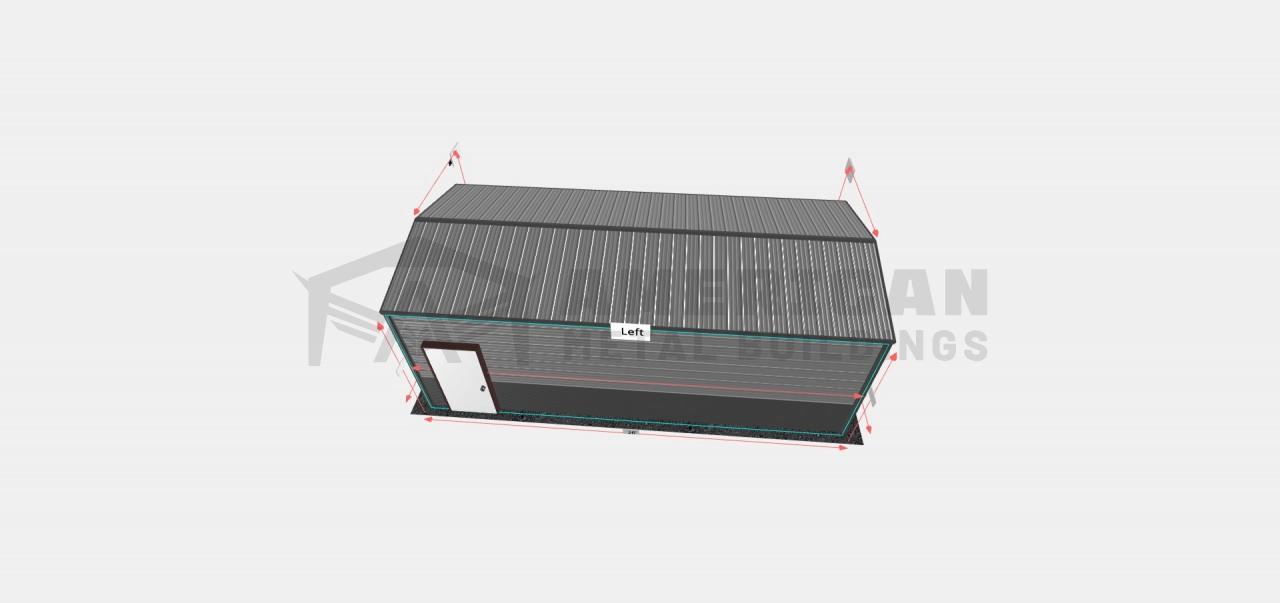 12x25 Vertical Roof Garage