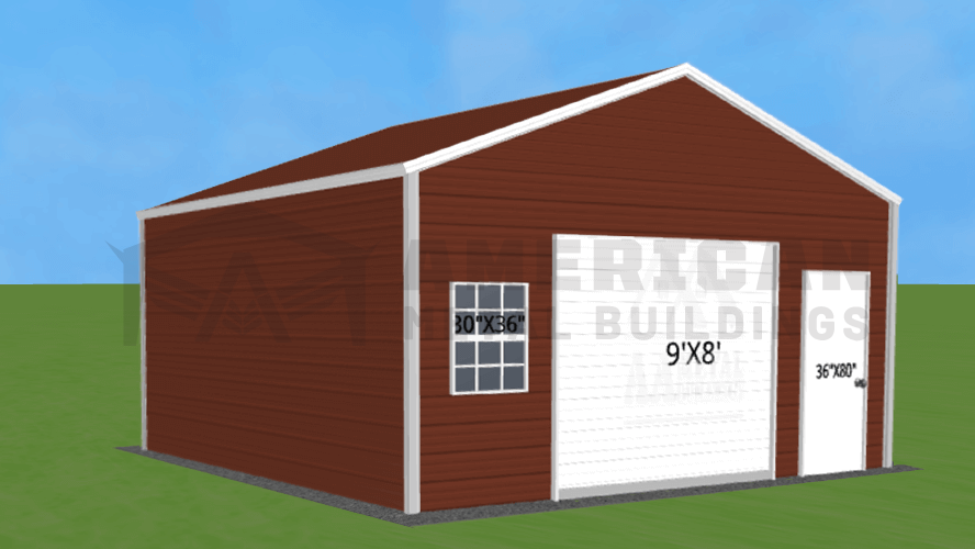 20x25 Vertical Roof Garage Building