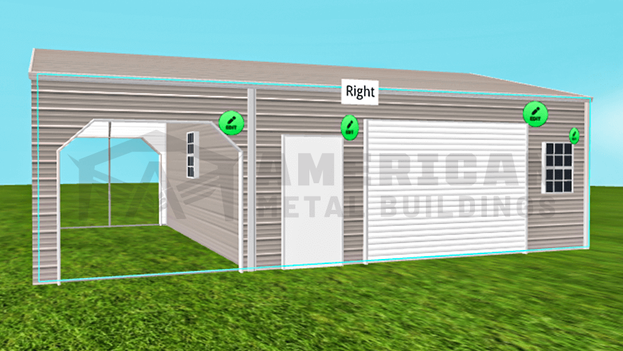 22x30 Carport with Utility Shed