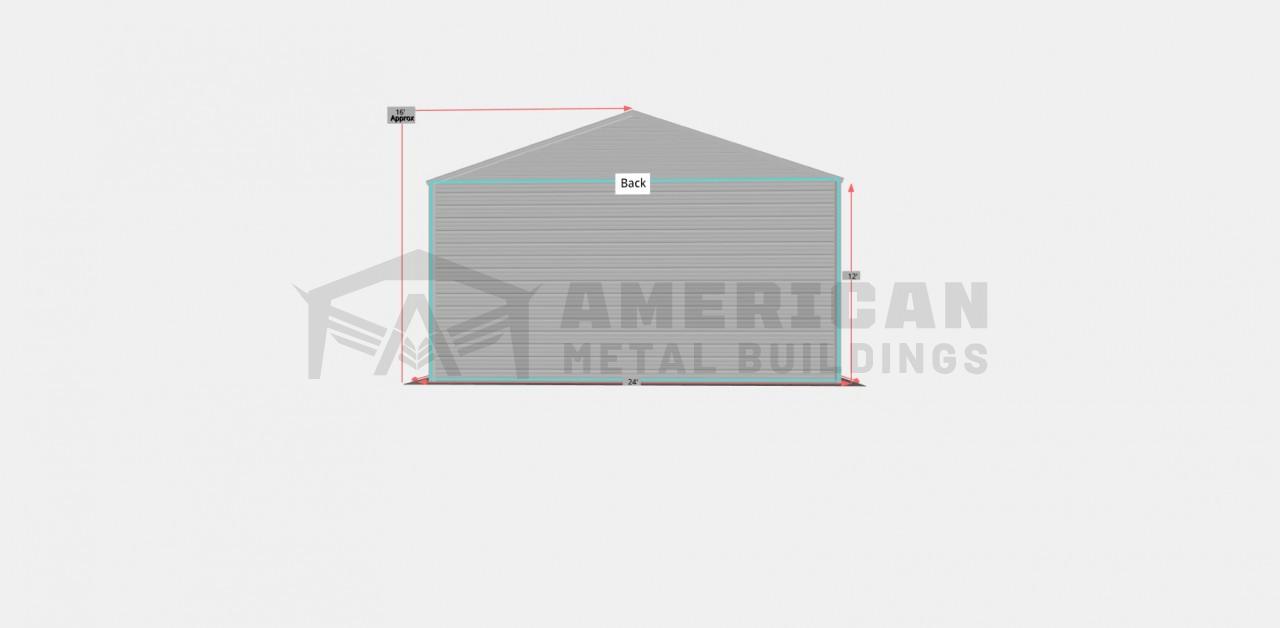 24x30 Vertical Roof Two Car Garage