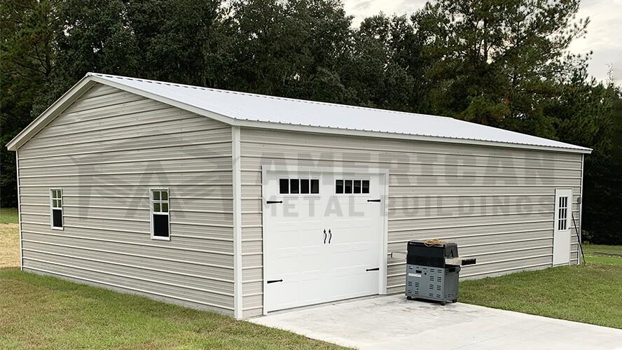 24x35 Vertical Roof Steel Garage