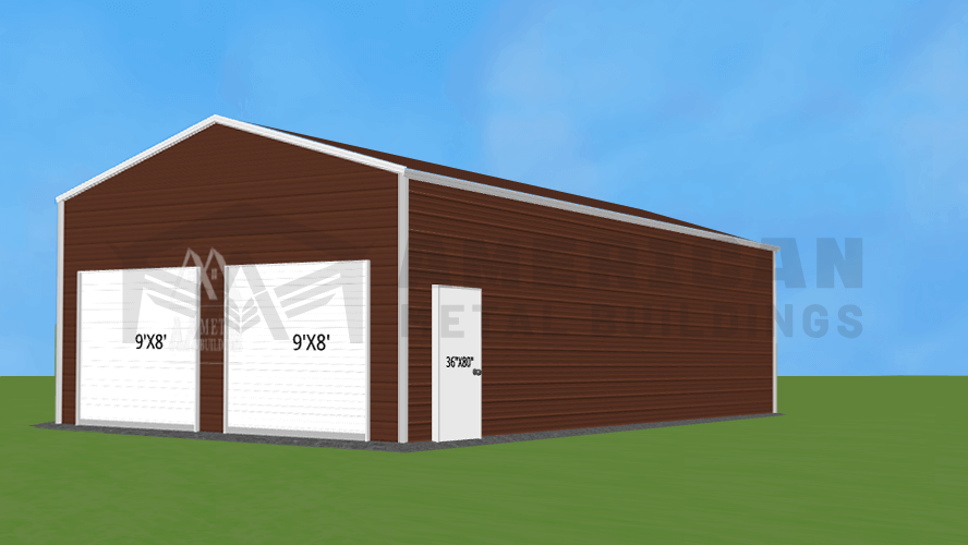 24x40 Vertical Roof Steel Garage