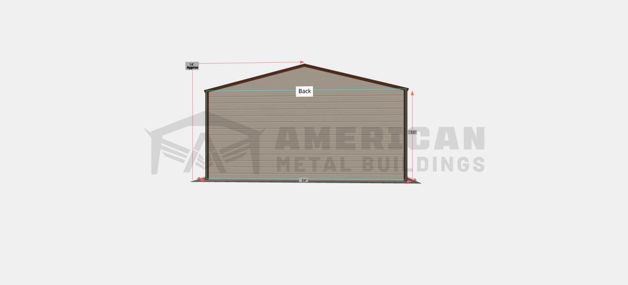 24x50 Enclosed Metal Garage
