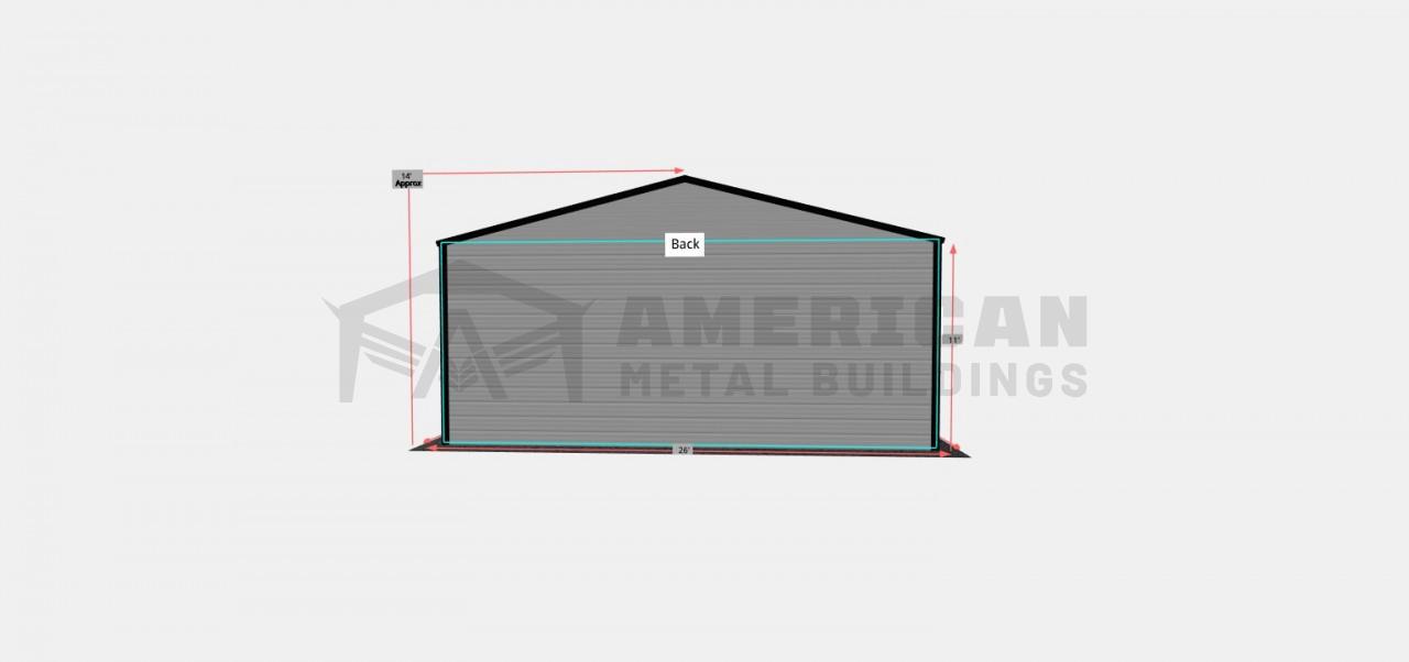26x40 Vertical Roof Metal Garage