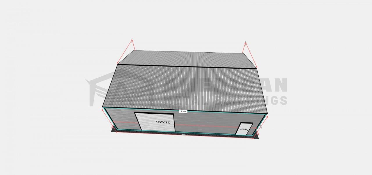 26x40 Vertical Roof Metal Garage