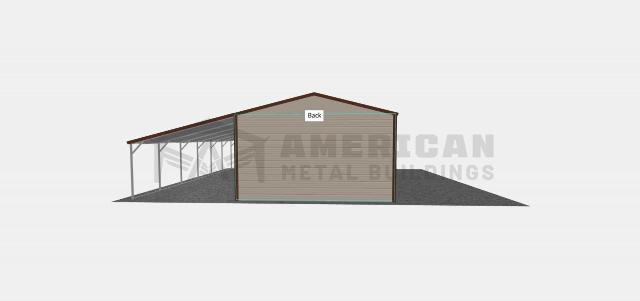 30x30 Boxed Eave Garage With Lean-to