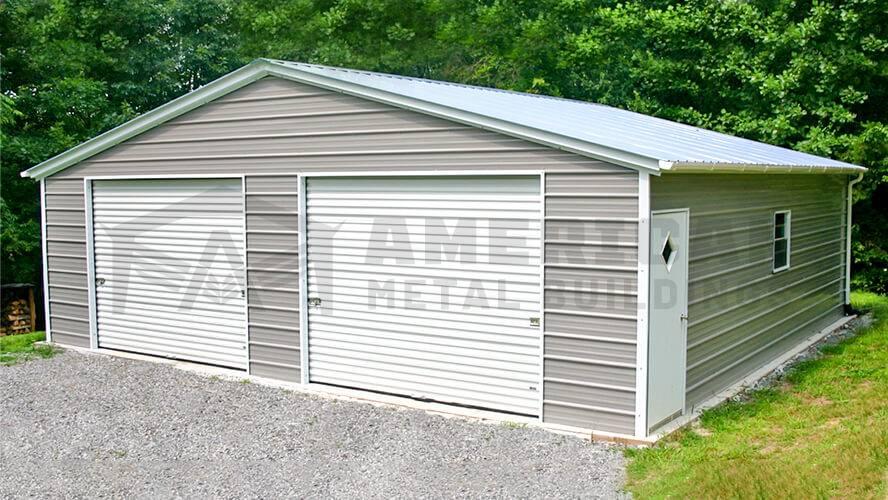 30x30 Two Car Metal Garage - American Metal Buildings