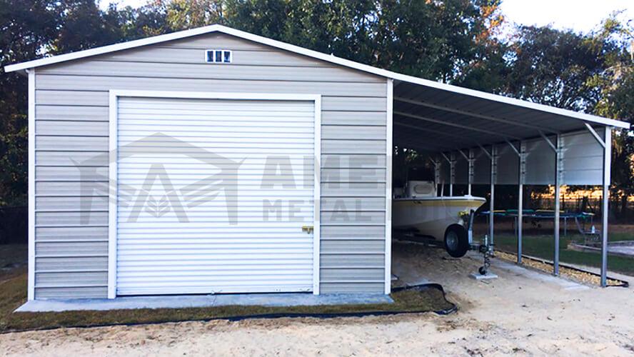 30x35 Steel Garage With Lean-to