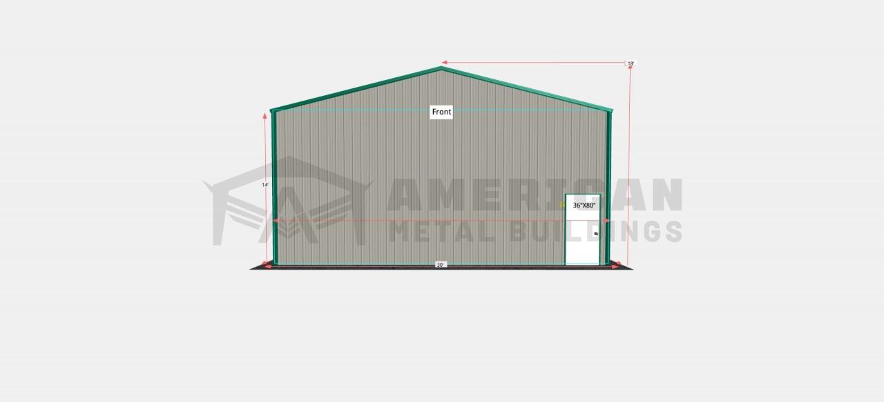 30x60 Vertical Roof Metal Garage