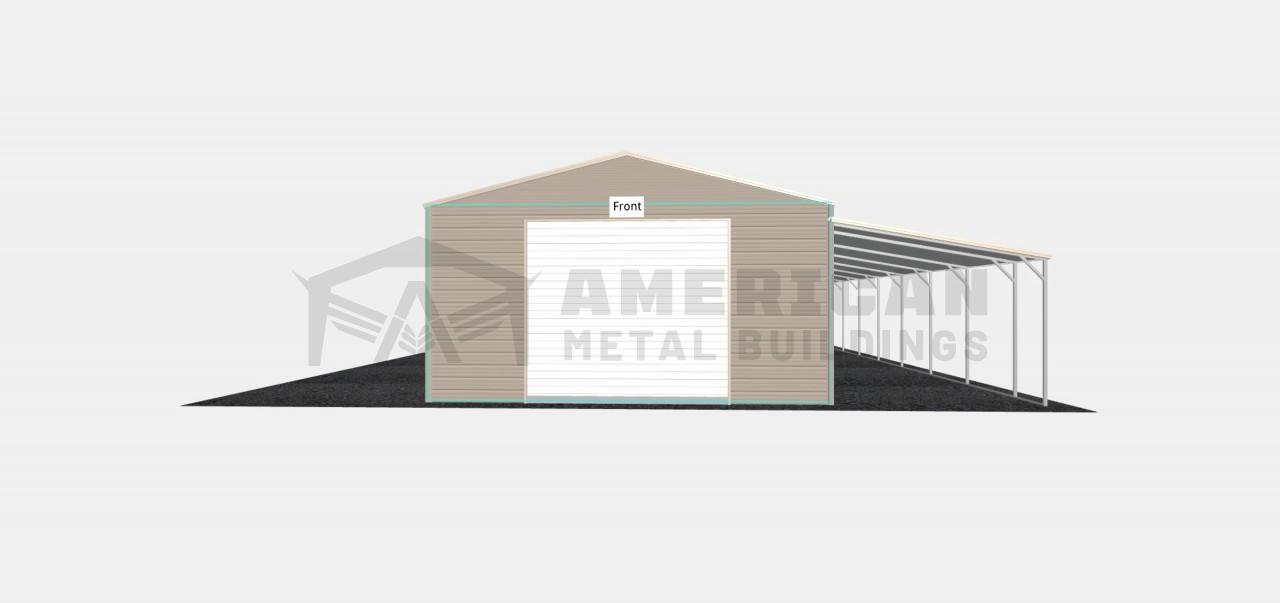 36x45 Steel Garage With Lean-to