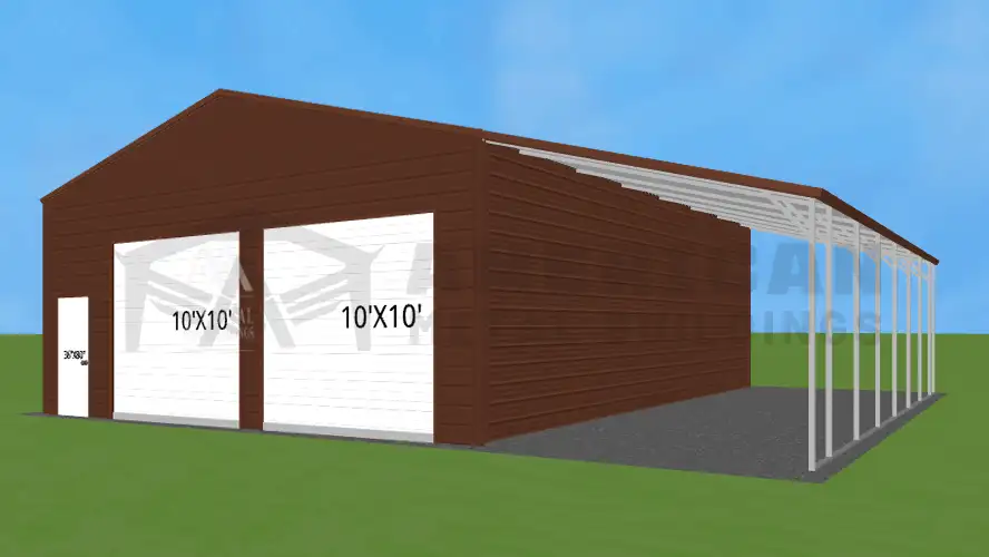 42x35_double_garage_with_lean-to