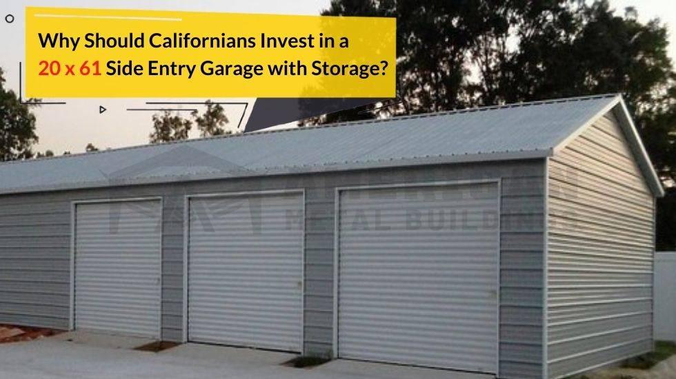 20 x 61 Side Entry Garage with Storage