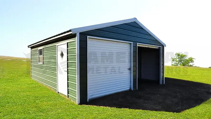 24x30 Two Car Steel Shed