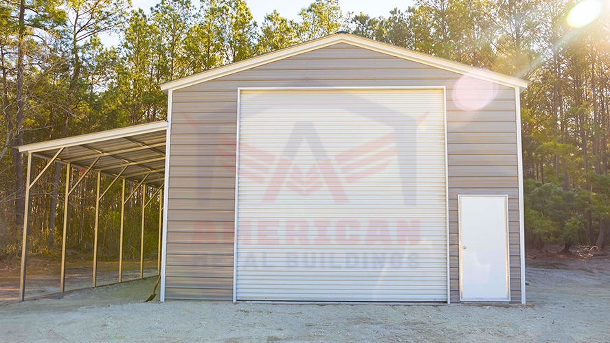 24x41x14’2”/10 Vertical Roof Left Lean-To