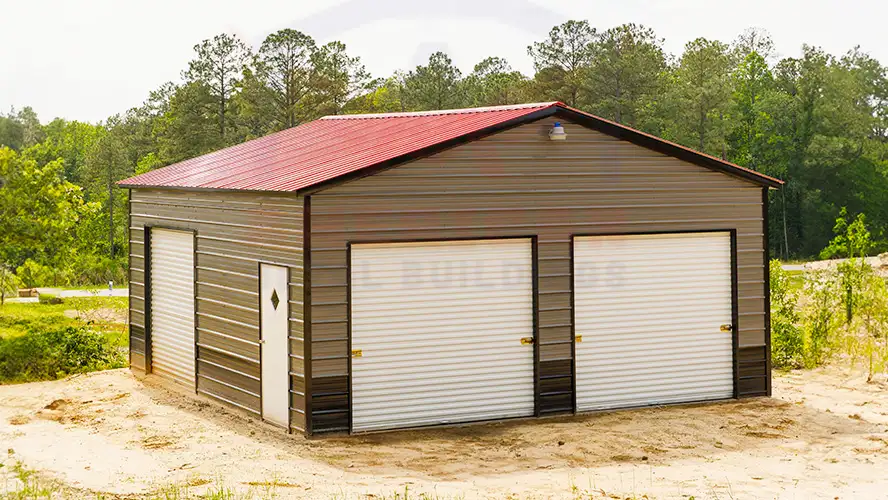 Red Vertical Roof Garage
