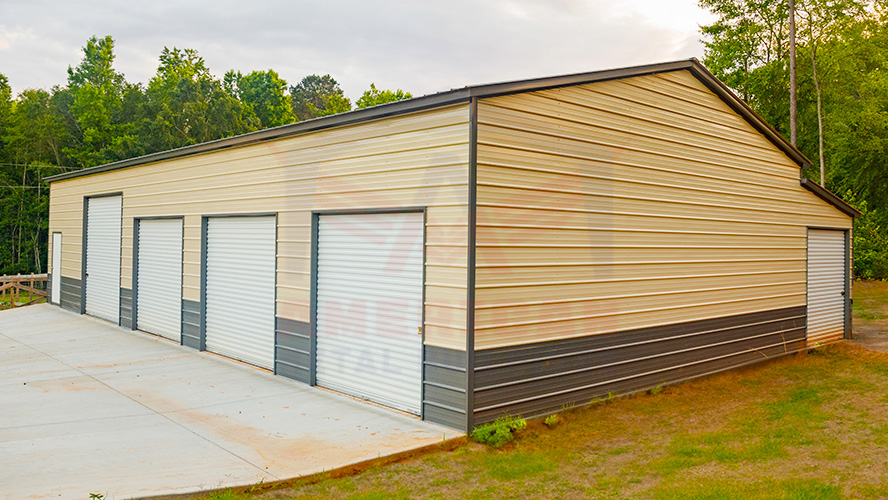 30x60x12 Metal Garage With Lean-to