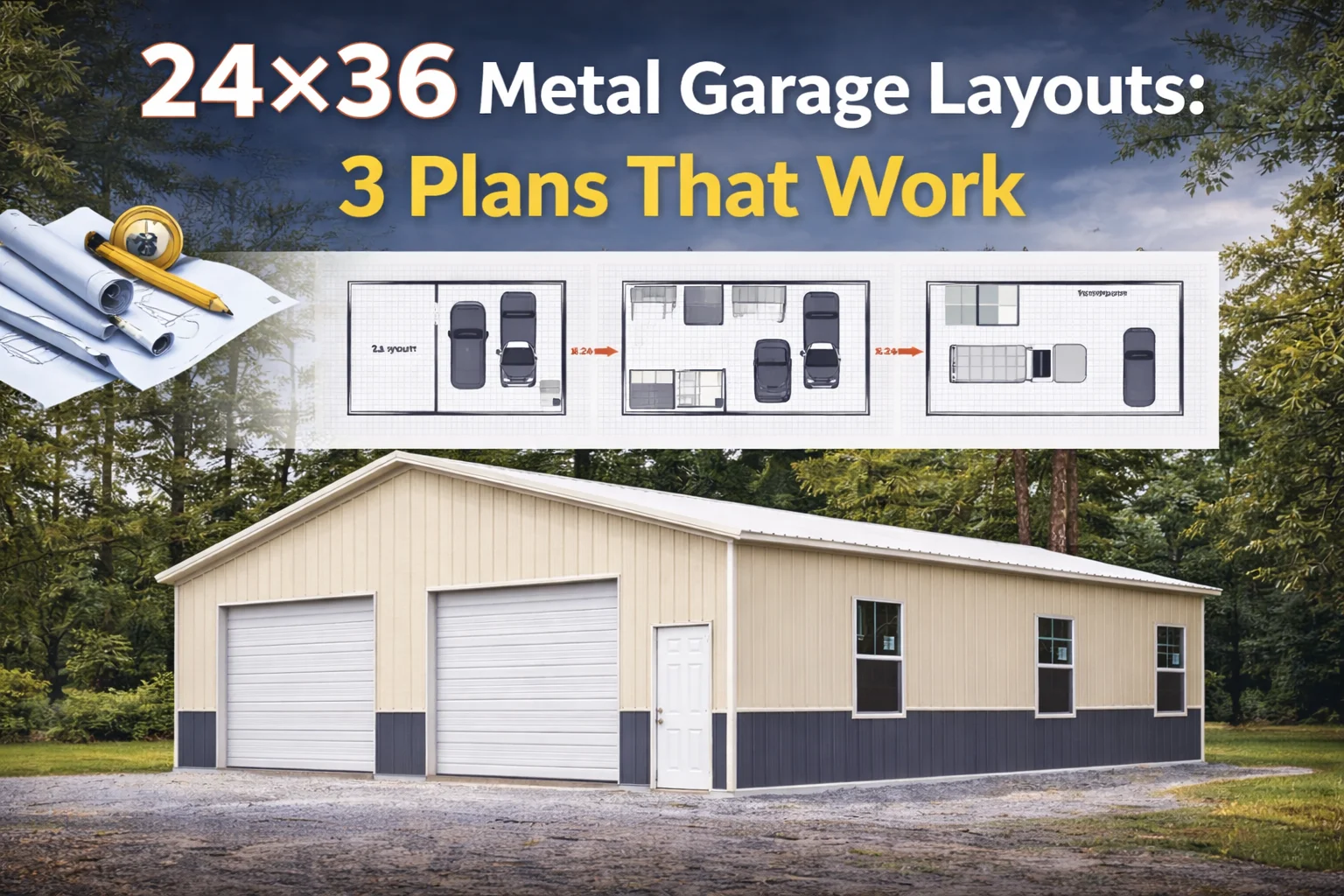 24×36 Metal Garage Layouts: 3 Plans That Work