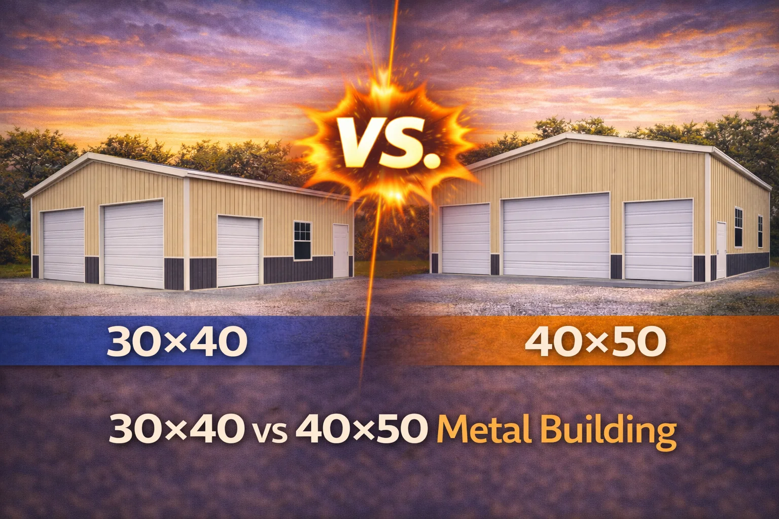 30×40 vs 40×50 Metal Building