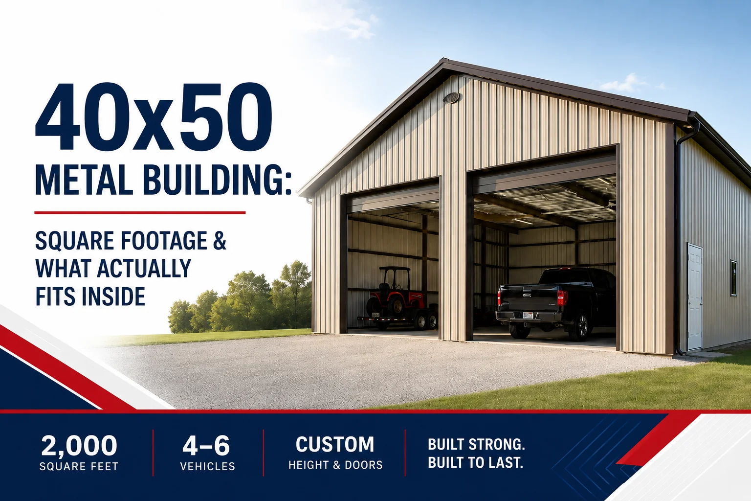 40x50 Metal Building: Square Footage & What Actually Fits Inside
